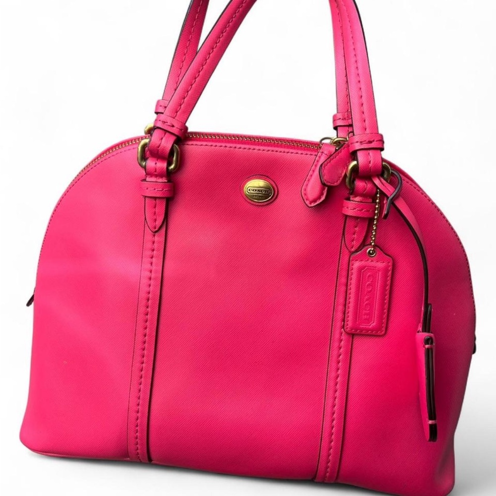 coach peyton cora domed pink purse